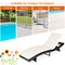 Costway 2PCS Patio Rattan Folding Lounge Chair Chaise Adjustable White\Turquoise Cushion